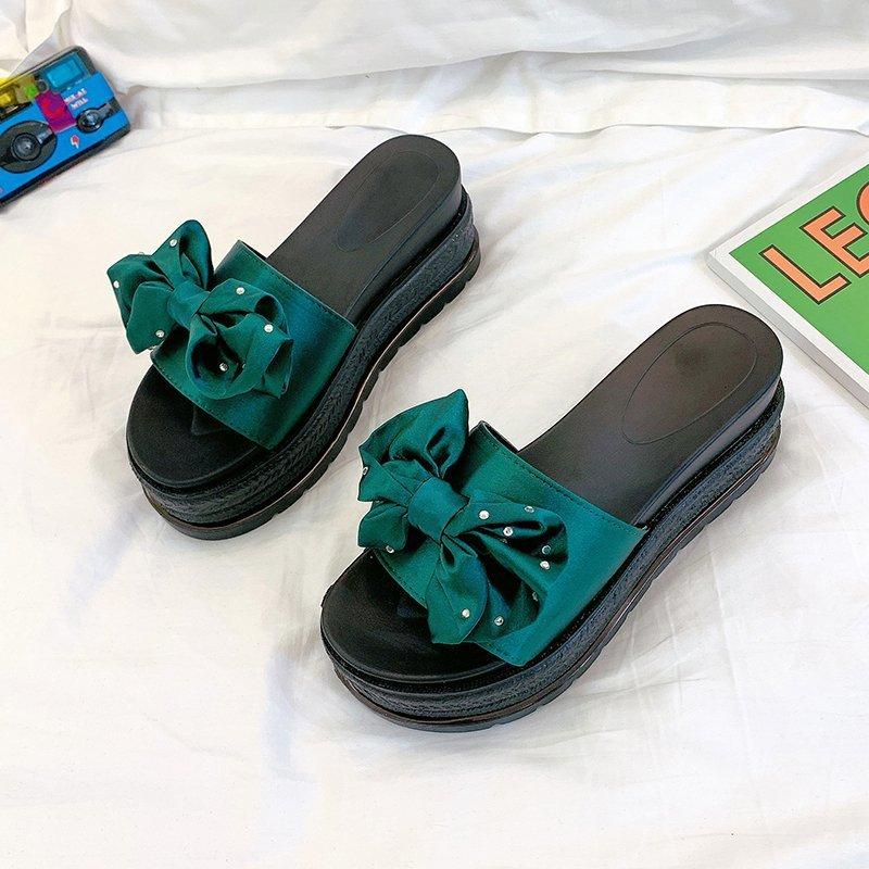 

Crystal thin heel transparent comfortable slippers women s summer wear fashion new bow super high heel sandals 39 зелёный