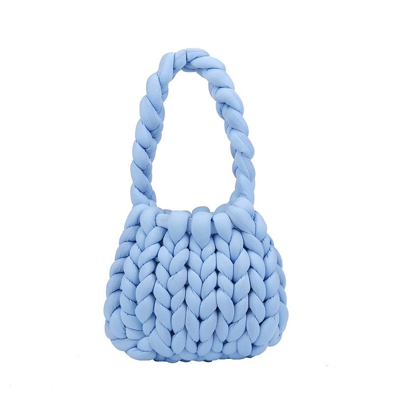 ins handmade knitted bag DIY material bag homemade coarse wool bag Icelandic thread bag armpit bag shoulder bag homemade trendy