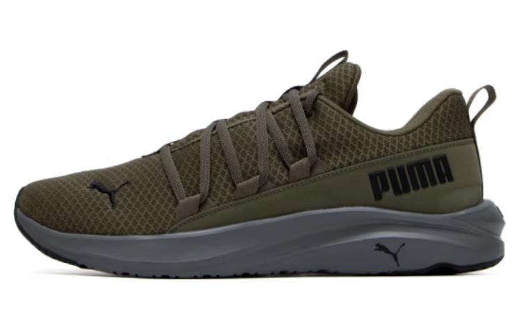 PUMA Softride Mesh Амортизация Нескользящие Износостойкие Низкие Беговые Кроссовки Мужские Зеленый Черный 377671-13 44.5