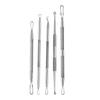 Stainless Steel Blackhead Remover Dual-Ended Acne Tool with Textured Head for Extracting Pimples and Comedones.