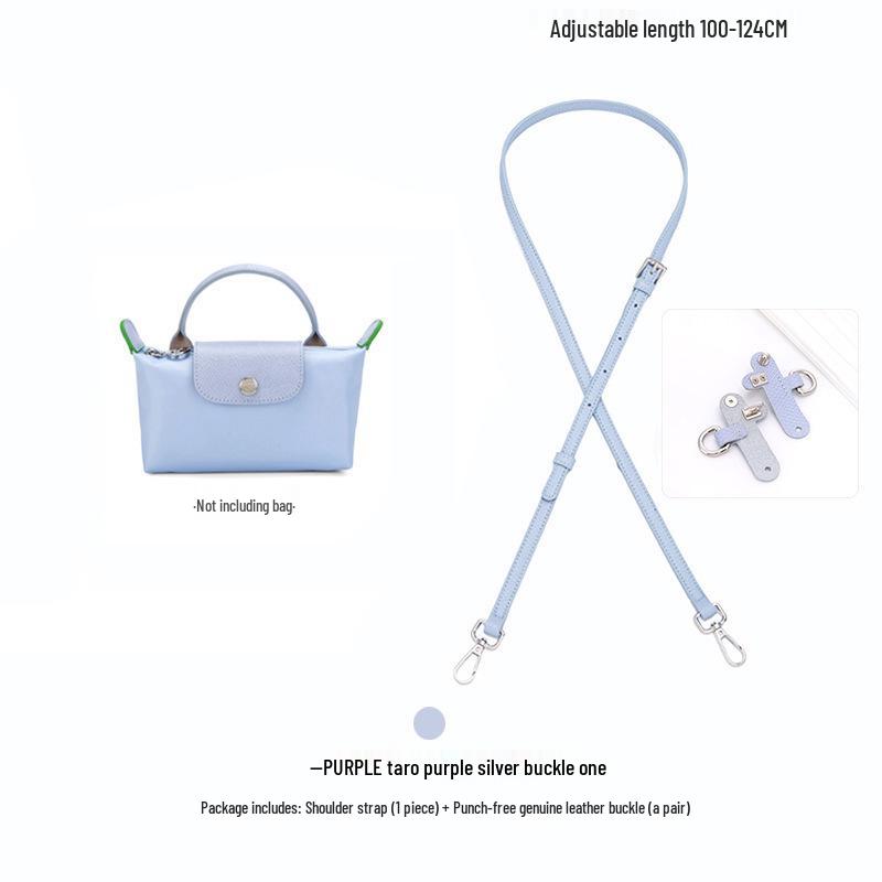 Longxiang Genuine Leather Mini Dumpling Bag with Wide Strap and No-Punch Buckle