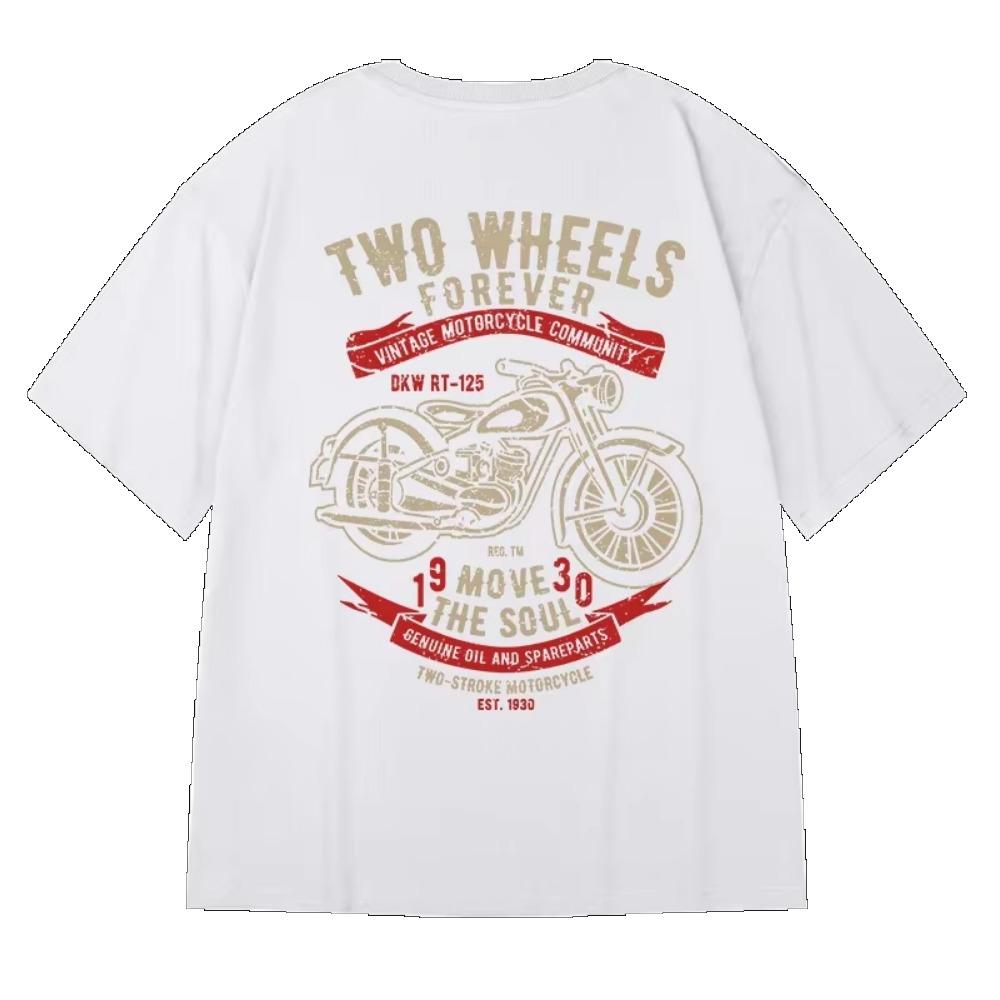 

Летняя высококачественная 100% хлопковая футболка с принтом английских букв для мотоциклистов, дышащая, спортивная, мужская, модная, с круглым вырезом M белый