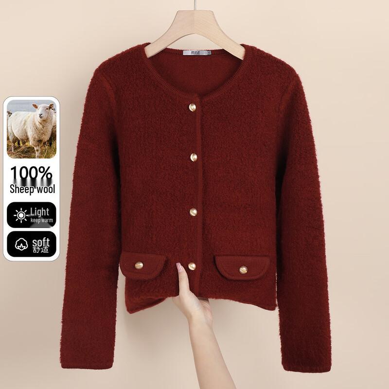 

SNOWFLYING Women s Thick 100% Merino Wool Cardigan M