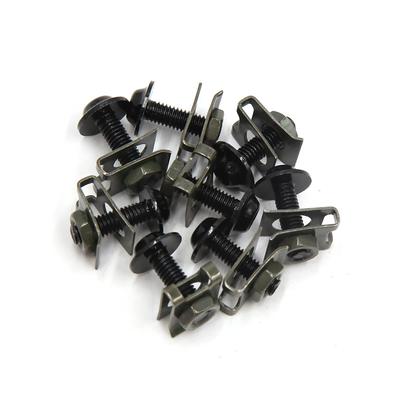 ACROPIX Motorcycle Fairing Bolt Kit Fastener Clip Screws M6 Black 8pcs