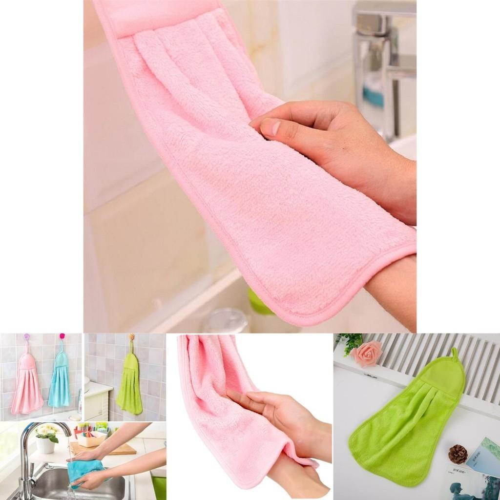 Luxurious Coral Velvet Hand Towel For Kitchen Use With Absorbent Soft Material