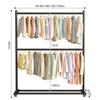 Simple Rolling Clothes Rack Floor Hanger Large Assembled Wardrobe Shoe Shelves Double Layers Coat Hanger Stand Home Furniture
