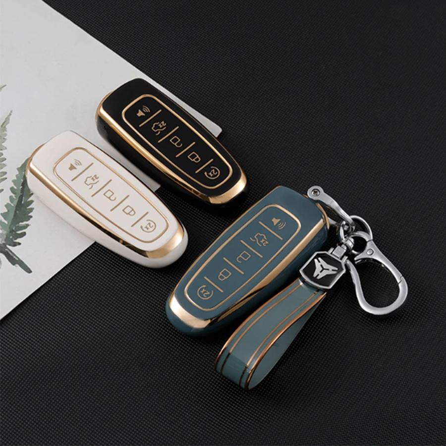 5 Button Car Remote Key Cover Shell Fob Case for Ford Edge Escape Expedition Explorer Focus Taurus Flex C-MAX Keychain Protector