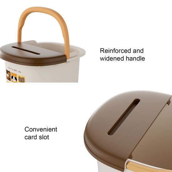 Foot Bath Bucket Large Capacity Storage Barrel with Lid Cartoon Design Moisture-Proof Dust-Proof Storage Bucket
