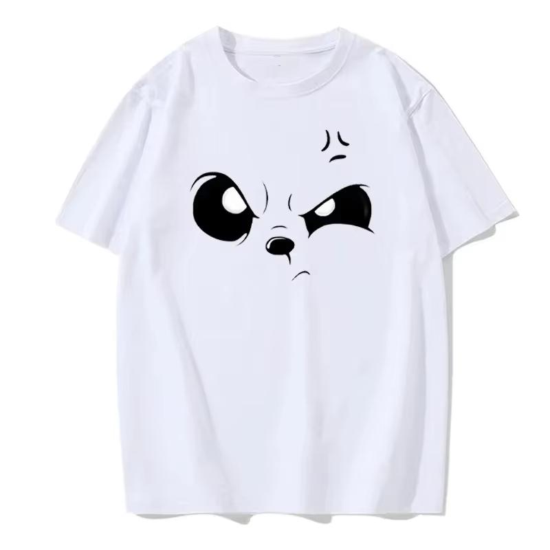 Mens Angry Blink Print Tshirt Short Sleeved Hip Hop Tshirt Casual Street Clothing Summer Harajuku Fashion Couple Y2K Tshirt