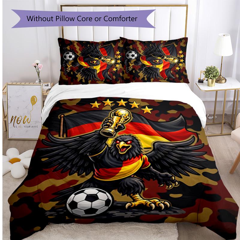 Germany Football Printed Bedding 3 Piece Set Cozy Breathable Bed Cover Set As Housewarming Holiday Gift