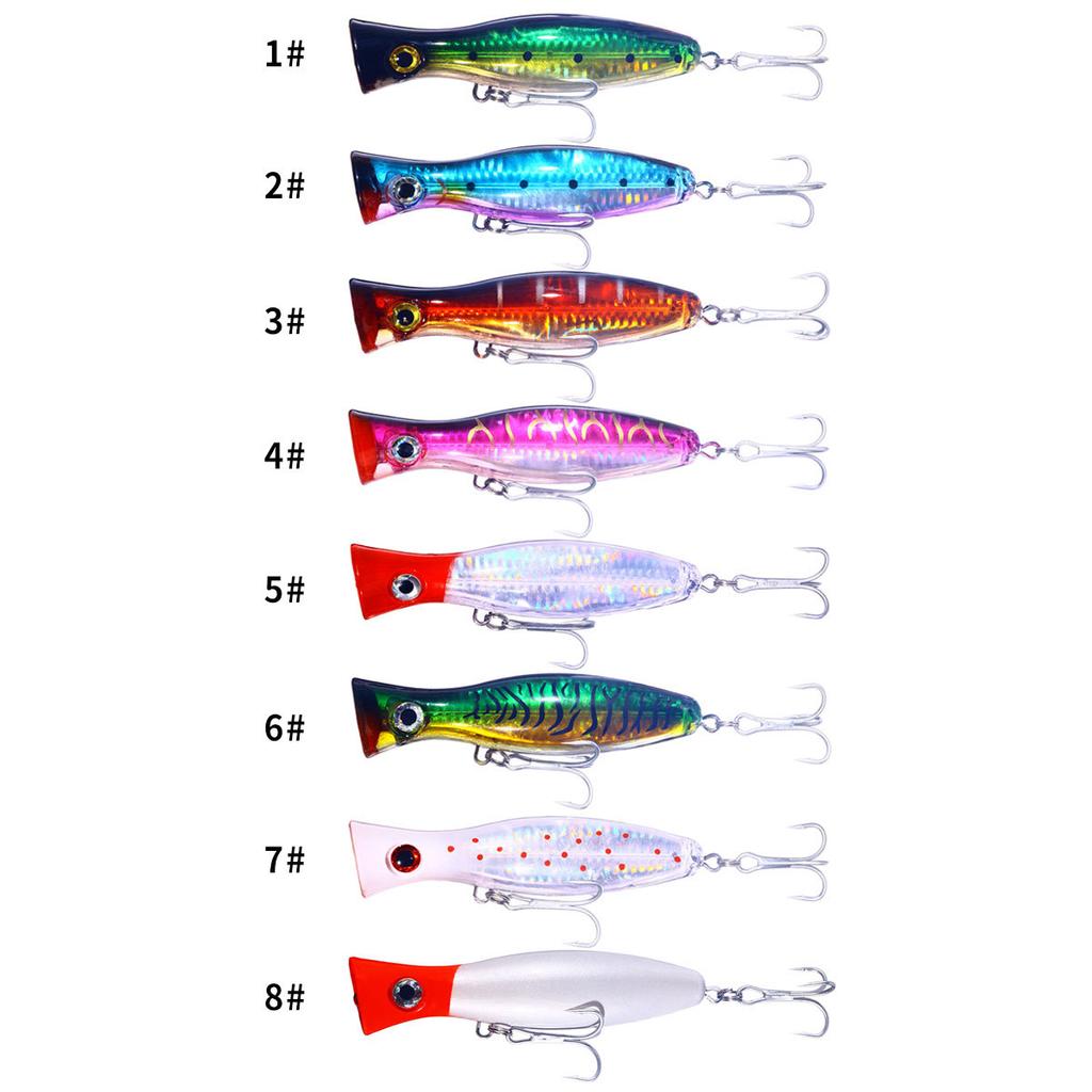 1pc Hard Popper Lure Topwater Popper Bait 13cm 43g Artificial Fishing Bait Accessories With 1/0# Treble Hook Lures