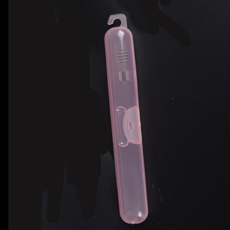 Portable Clear Toothbrush Storage Box with Hook for Travel