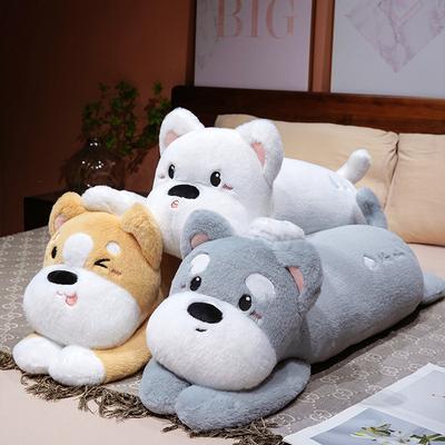 Non-Toxic Cute Husky Dog Plush Toy Stuffed Animal Soft 30/40/50Cm Kawaii Lying Brown Pet Puppy Pillow Doll Toys For Xmas Gift