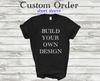 Custom Design Logo Personalized Tee Shirt Black White Short Sleeve T-Shirt