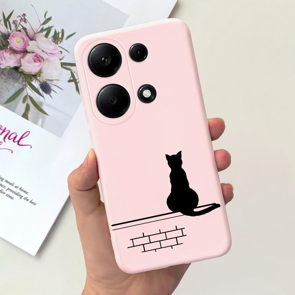 For Xiaomi Redmi Note 13 Pro 4G 2024 Case Cute Love Heart Cactus Soft Matte TPU Cover For Xiaomi Poco M6 Pro 4G Note13 Pro Coque