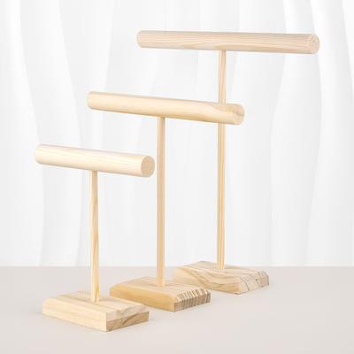 Holzschmuck-Ausstellungsständer T-förmig Aufbewahrungshalter für Zuhause Halsketten-Armband-Schmuckhalter Ablagekorb Heim-Schmuckorganisator