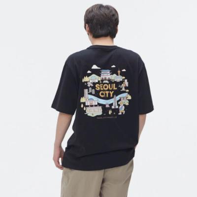 Spao “Woody Seoul Tour” Short-Sleeve T-Shirt – Black