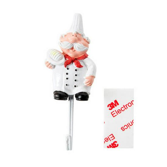 Chef Resin Stainless Steel No-Trace Over-the-Door Hooks, Wall Adhesive, Nail-Free, Strong Hold.