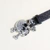 Fashionable Rhinestones Studded Belt Skull Pattern Waist Belt Durability Belt for Enhancing Dresses and Casual Looks