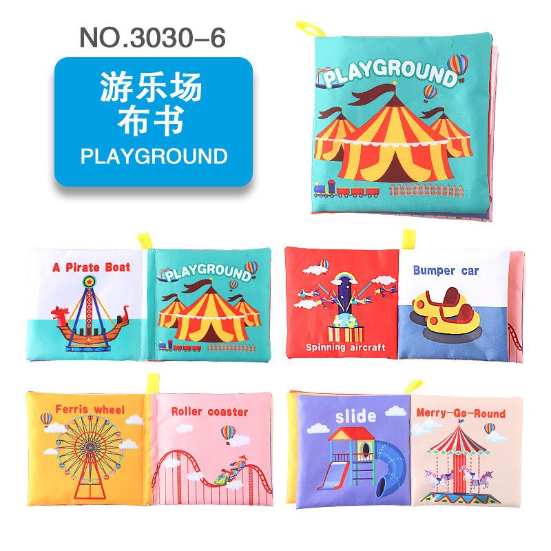 Three-Dimensional Baby Cloth Book Early Education Toys English Palm Book Playground Sports Items Sound Paper Baby Cloth Book