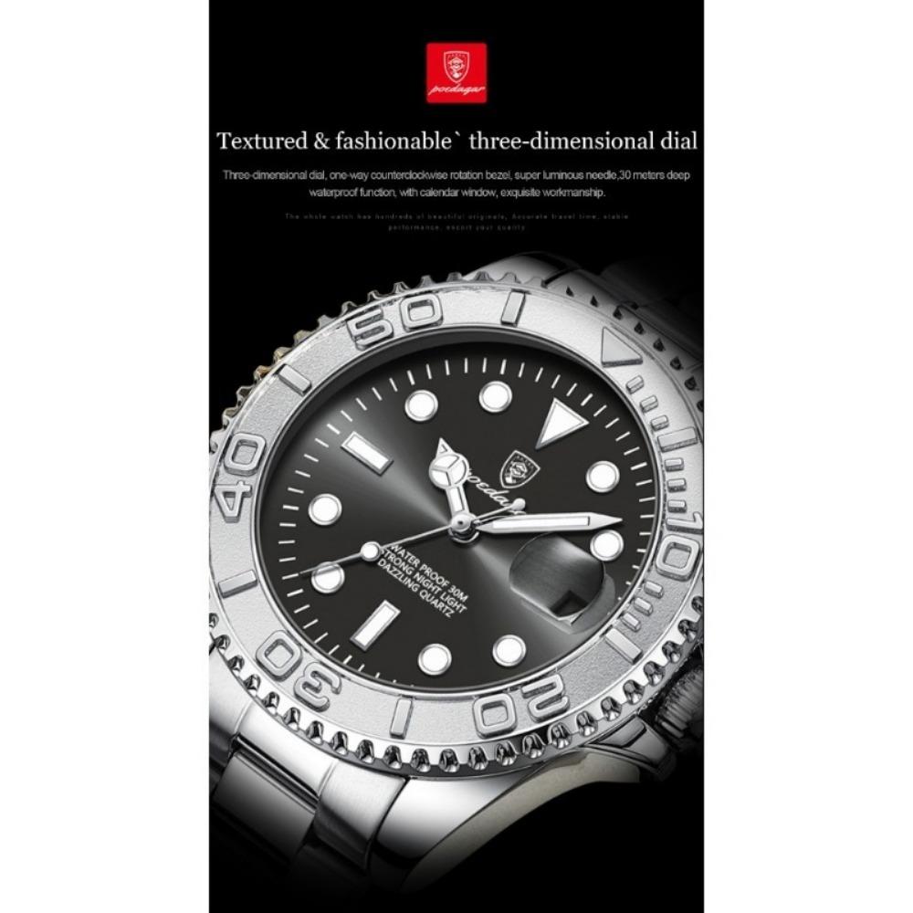 POEDAGAR Top Luxury Male Watch Waterproof Luminous Date Watch Stainless Steel Clock Sport Fashion Quartz Watches