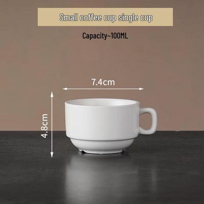 Pure White European Style Espresso Cup with Saucer
