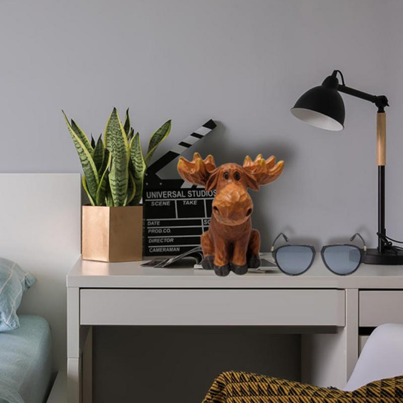 Cute Glasses Holder Cute Elk Glasses Holder Stand Rustic Cabin Decor Multi-purpose Glasses Stand Phone Stand For Home Desktop marrone