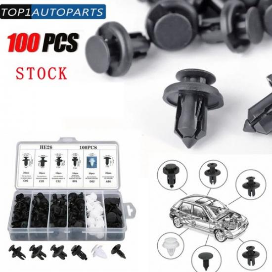 100x For Honda Fixing Fastener Kit Bumper Fender Liner Push Type Retainer Clips