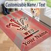 Custom Text Printed Rug Wales Rugby Non Slip Floor Carpet For Home Room Decor
