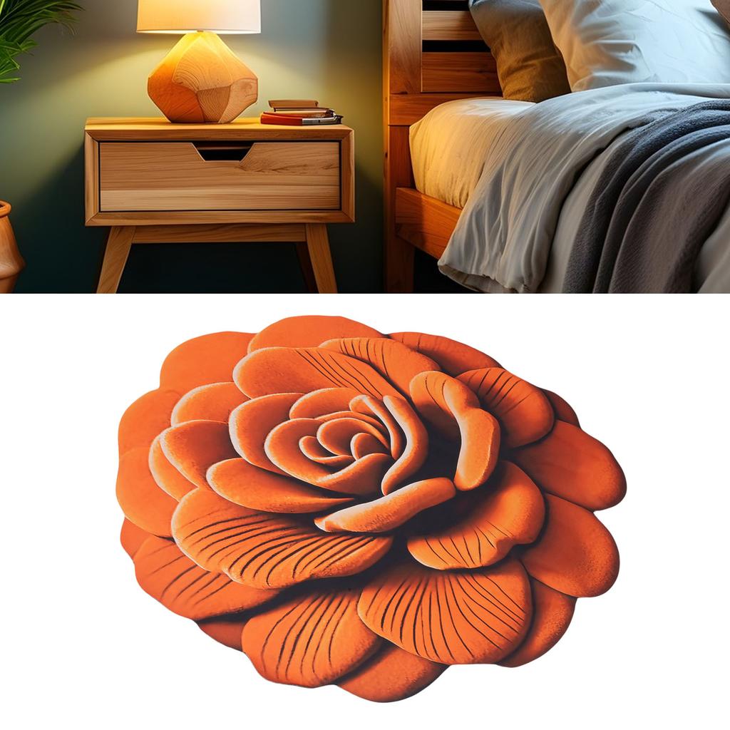 Floral Plush Diatomaceous Floor Mat 3D Pattern Anti Slip Absorbent Mat Comfortable Blanket for Bedroom
