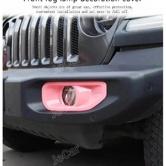 JeCar Car Front Bumper Fog Light Cover Lamp Hoods Decoration For Jeep Wrangler JL JT Gladiator 2018 Up Car Exterior Accessories