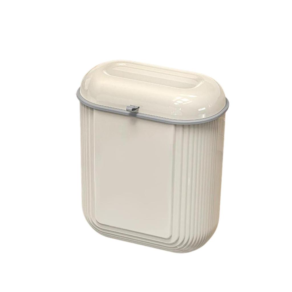 Hanging Trash Can with Lid Stylish Space Saving Garbage Container Waste Basket Bin Kitchen Compost Bin for Cupboard Counter Top