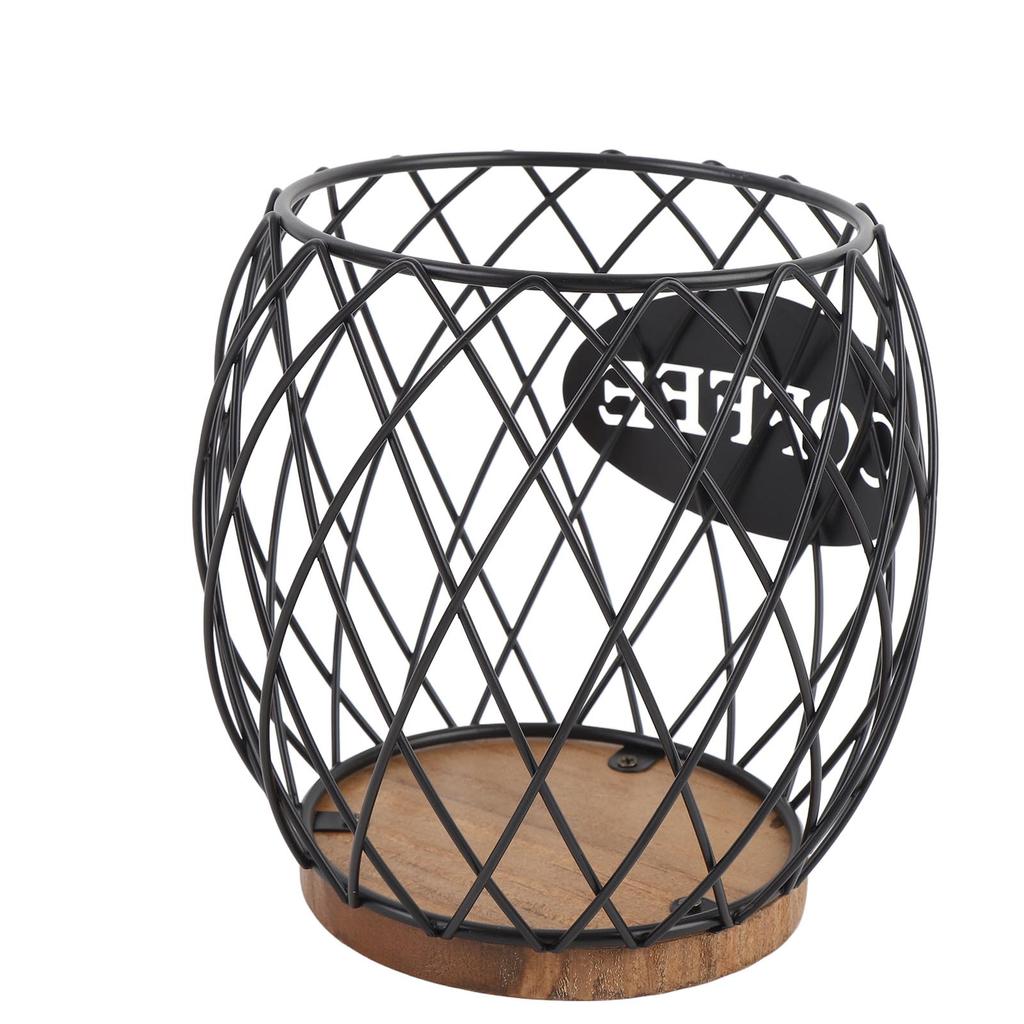 Pojemnik na kapsułki do kawy Żelazny Duża pojemność Stylowy wygląd Łatwy dostęp Drewniana podstawa Organizer do przechowywania kapsułek do kawy do domu Kawy