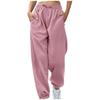 Damen Fleecegefütterte Lockere Konische Jogginghose, Kordelzug Taille Taschen Lässige Haus Sport Hosen für Grenzüberschreitend Europa Amerika