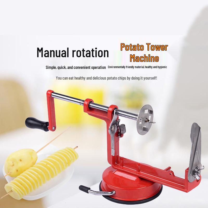 Manuel Paslanmaz Çelik Spiral Patates Dilimleyici - Ticari Döner Şiş Aracı