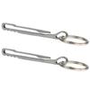 2pcs Keychain Pocket Clip Keyring Clasps Carabiner Stainless Steel Hanging Buckle Key Rings Holder Camping Accessories