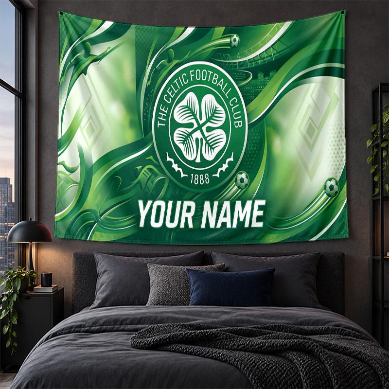 Personalisierte Wandbehänge Celtic FC Muster Kunst Hintergrundtuch