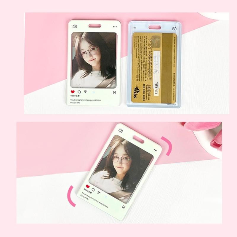 Transparent Ferrule Stationery Card Protection Sleeve Keyring Card Sleeve Acrylic Ferrule Korean Bus ID Card Holder