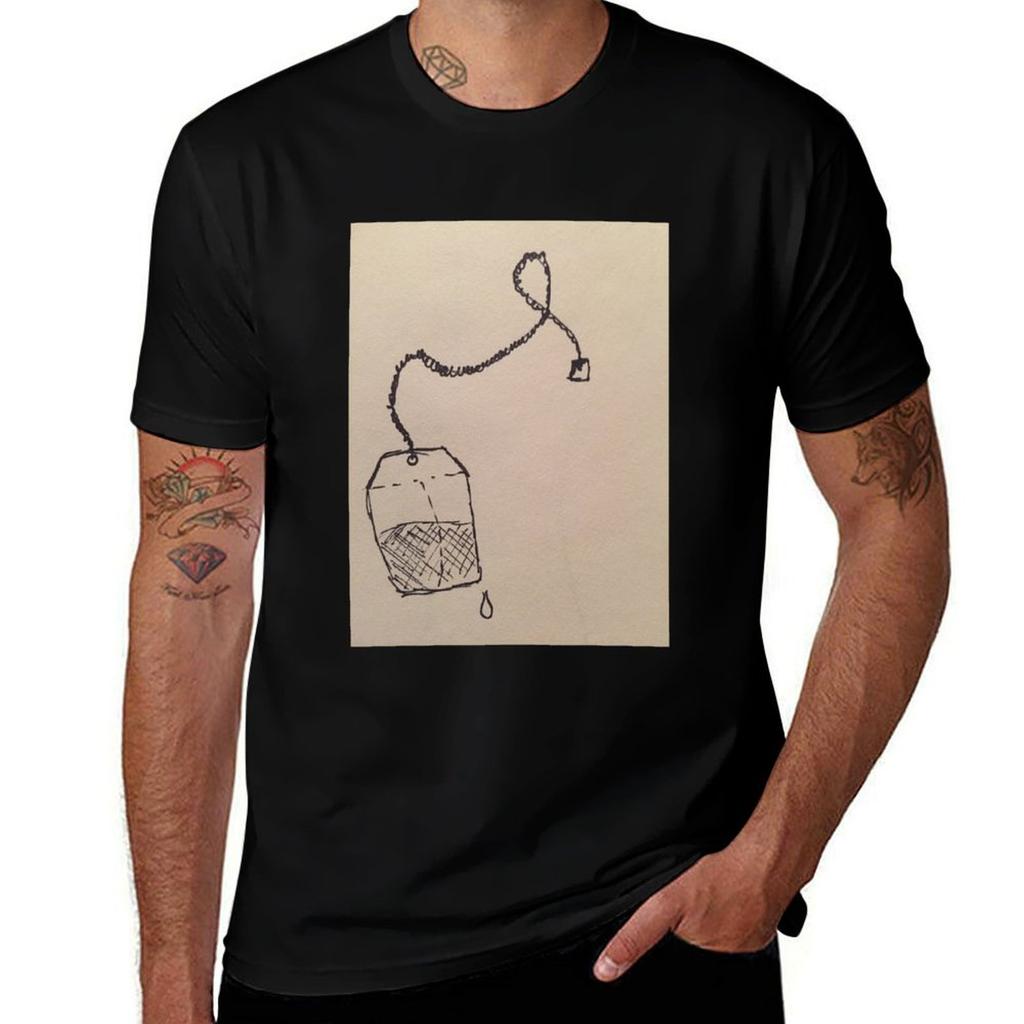 man package quality for man plain Teabag T-Shirt black t cotton high shirt cotton t-shirt