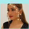 European Style Gold Alloy Headband With Sequins And Geometric Design For Women