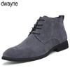2025 Plus Size 38-47 Men Boots Solid Casual Leather Autumn Winter Ankle Boots Brand Male Suede Leather Men Shoes Ui89