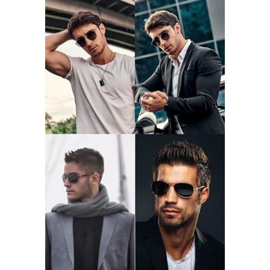 FREESE Sunglasses Polarized Teardrop UV Cut 3D Frame Classic Design Mens