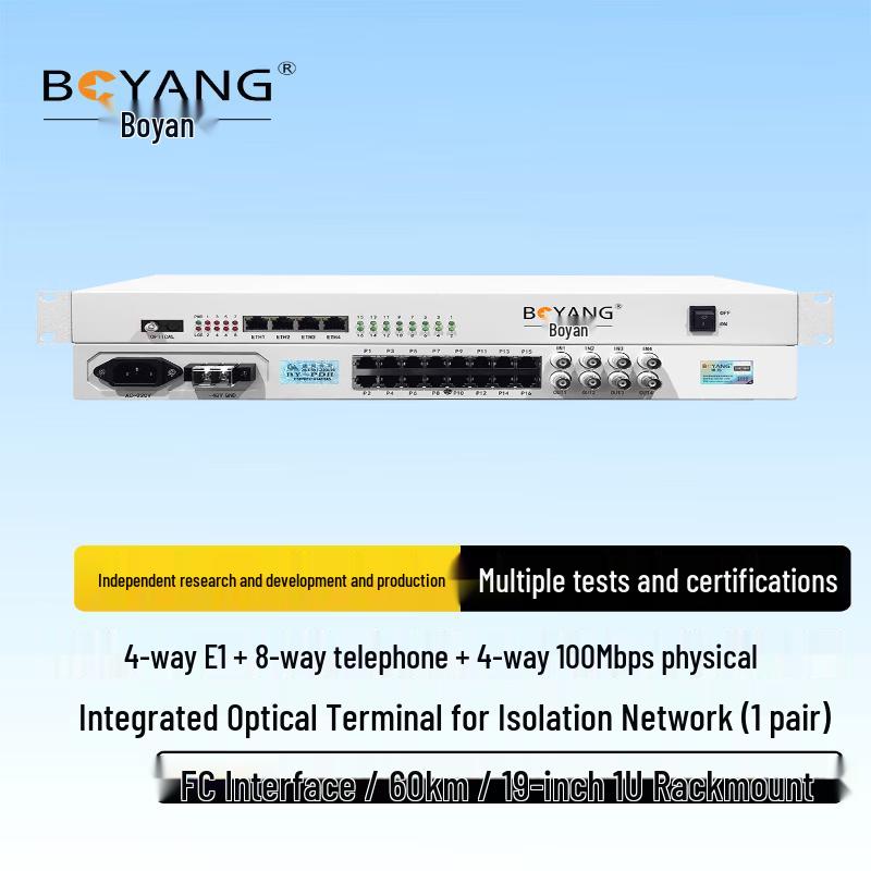 BOYANG Multi-Service Fiber Optic Terminal with 4E1, 8 Phone & 4 Fast Ethernet