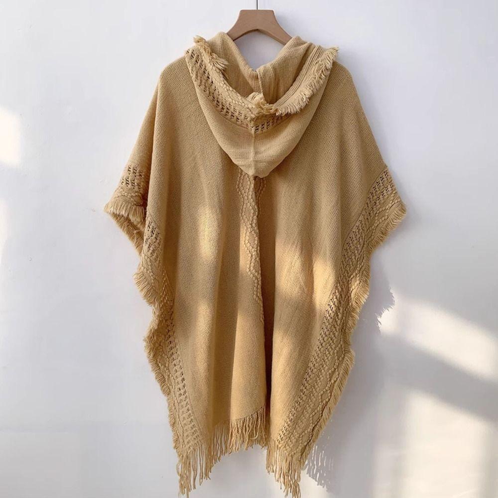 Crochet Top Knitted Hoodie Shawl Wrap Evening Capes Elegant Women Cloak Travel