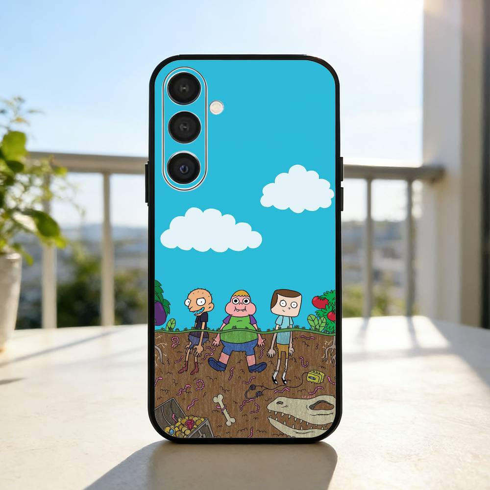 S-Sassy cartoon C-Clarences Phone Case For Samsung  A73,72,71,A52,51,40,41,A22,A32,31,A13, Soft Black Shell