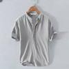 Summer Simple Linen Casual Men's Shirt Pullover Handsome Fashion Loose Youth Shirt