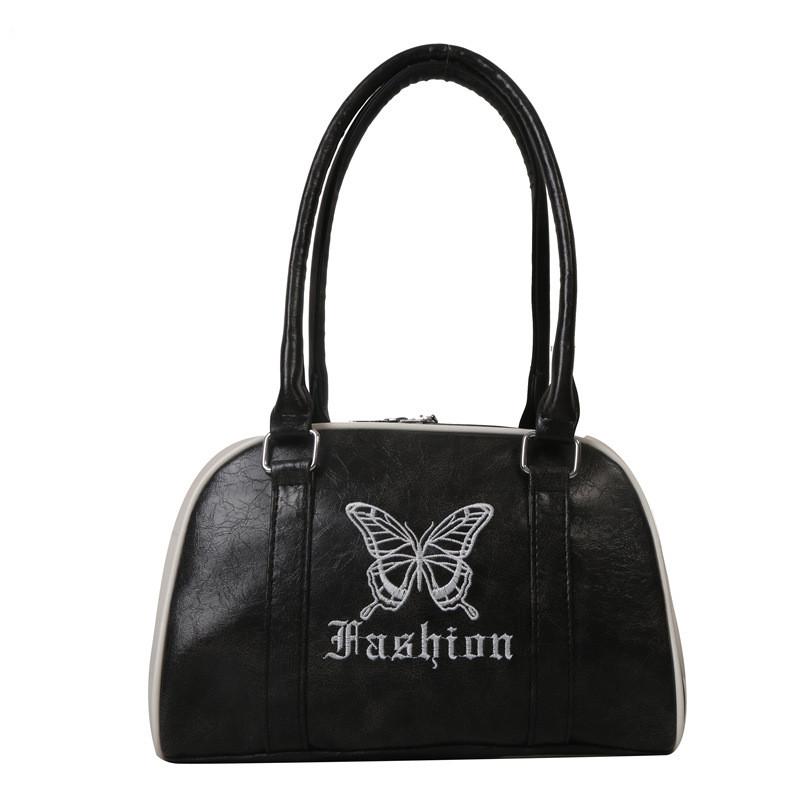 Ielgy Embroidered Butterfly Merad Color Retro Handbag Korean Underarm Bag All-Match Large-Capacity Bag
