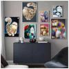 Abstract Longhair Cat Oil Painting On Canvas Cute Kitty Posters and Prints Animal Wall Art Pictures for Living Room Home Decor