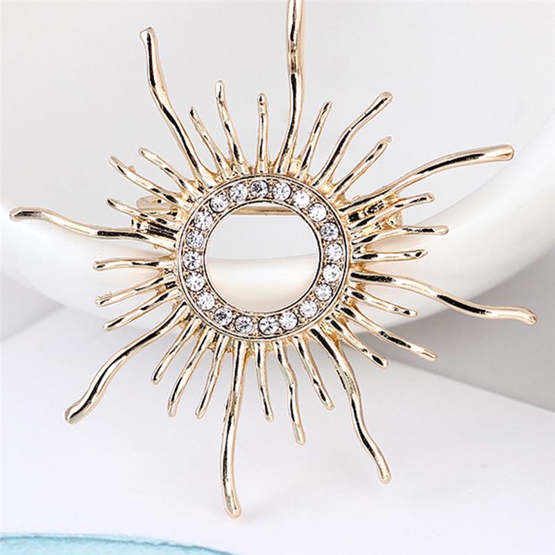 Enamel Sun Brooch Pin Women   Scarf Coat Brooch Weeding Jewelry