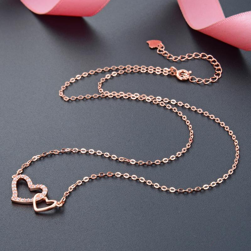 Lindon 925 Sterling Silver Classic Women Necklace Pendant Zircon Fashion Gift